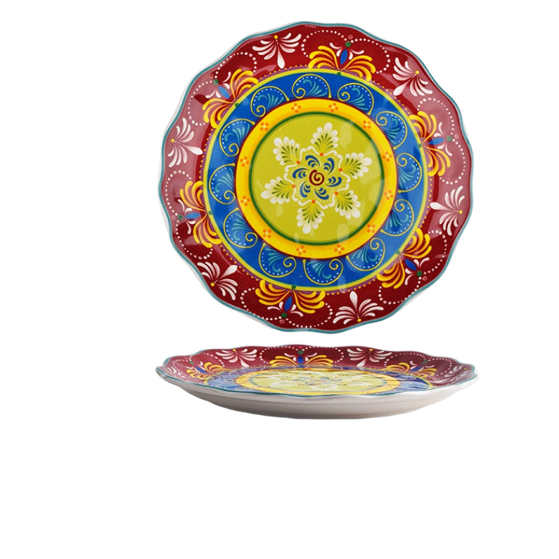 Floral Art ceramic dinner plate — clean product cutout showing botanical design