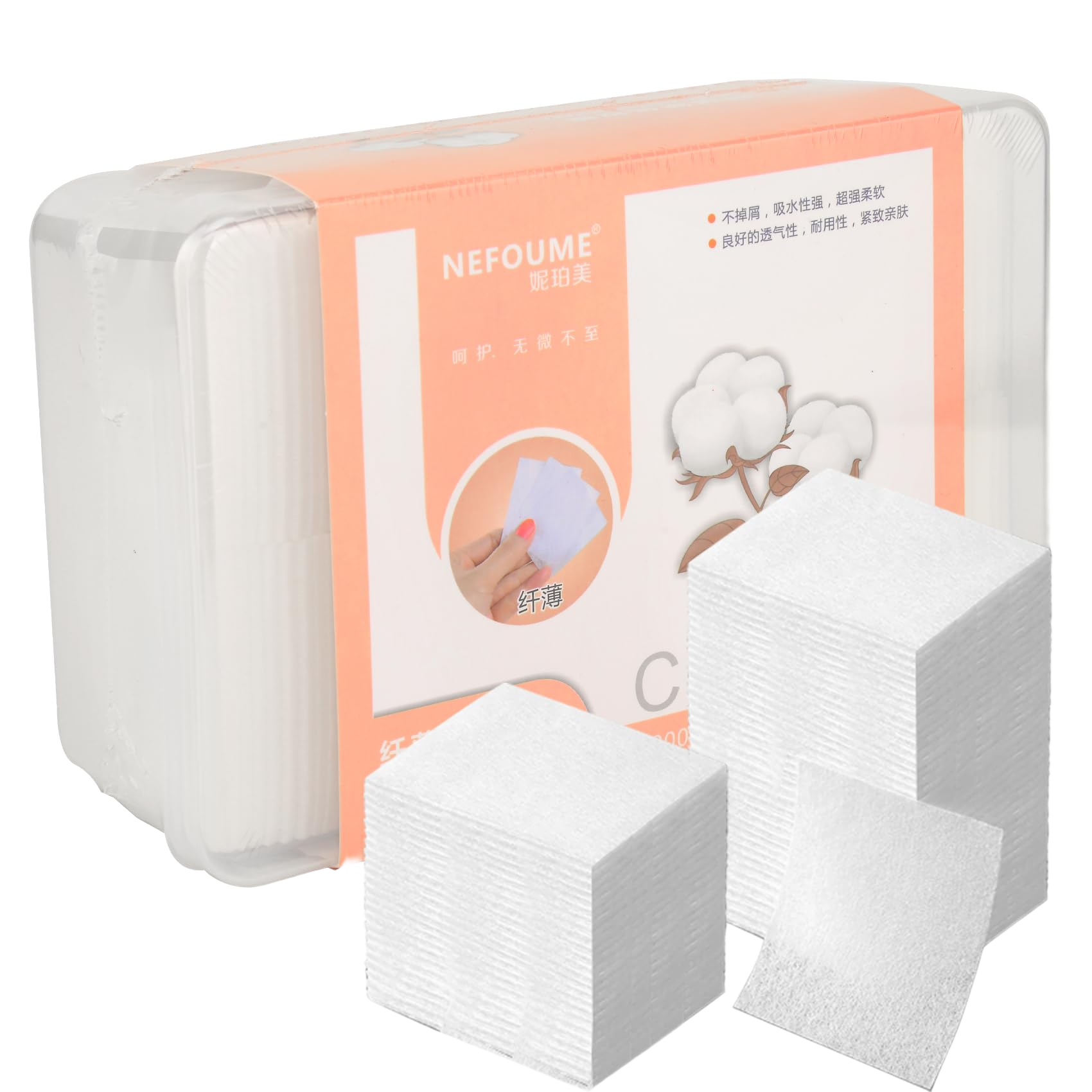 1000-Count Makeup Remover Cotton Pads — clean product cutout on white background