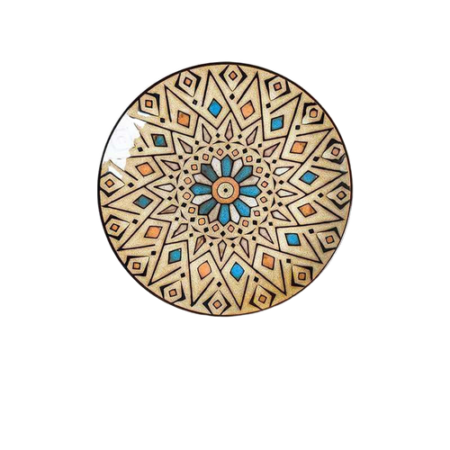 Artisan Floral Ceramic Dining Plate clean cutout showing hand-painted botanical pattern
